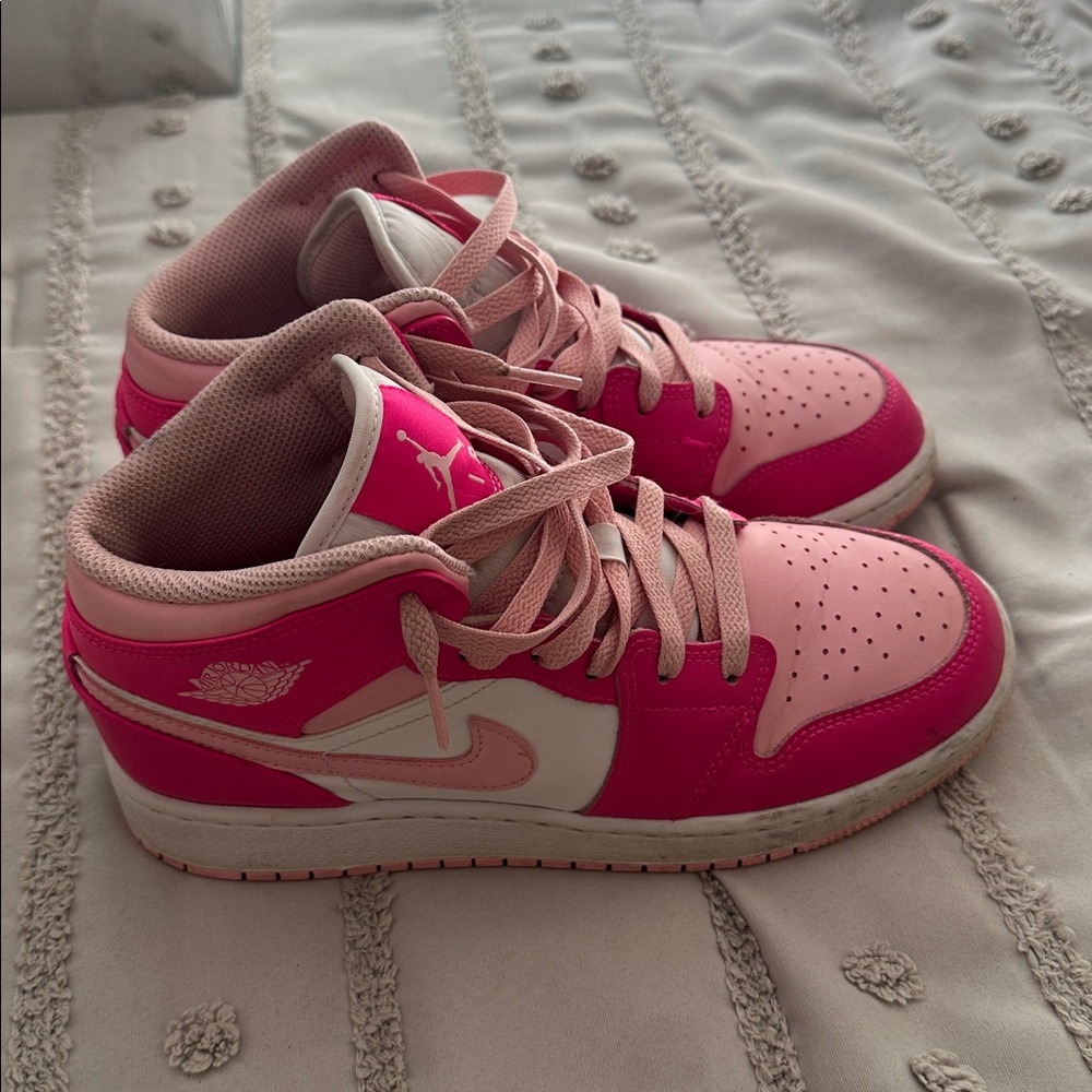 Pink and White Air Jordan Sneakers - Picture 4 of 7